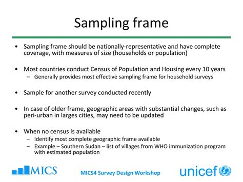 PPT - Multiple Indicator Cluster Surveys Survey Design Workshop ...