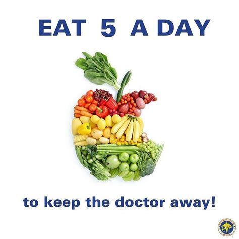 Five servings of fruits and vegetables a day will help keep the doctor away! Eat a variety of ...