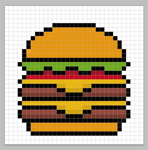 How to Make a Pixel Art Burger - Mega Voxels