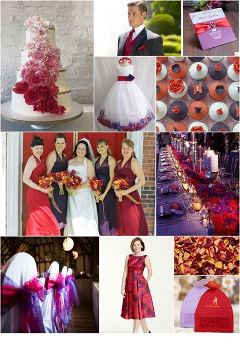 Red and purple themed wedding idea. | Purple wedding theme, Purple ...