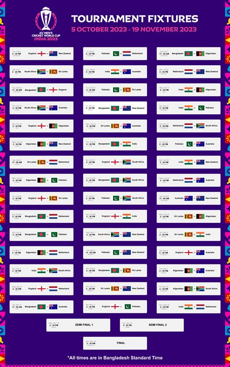 ICC Men's Cricket World Cup 2023 Fixtures :: Behance