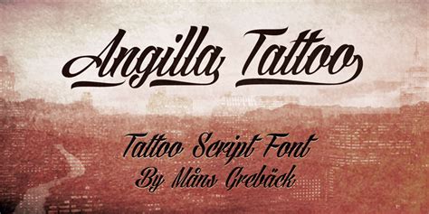 Angilla Tattoo Font | Måns Grebäck | FontSpace | Font di calligrafia ...