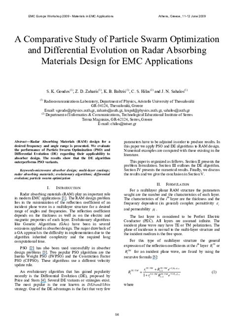 (PDF) A comparative study of Particle Swarm Optimization and ...