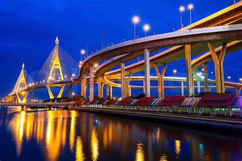 Bhumibol suspension Bridge in Thailand | Stock image | Colourbox