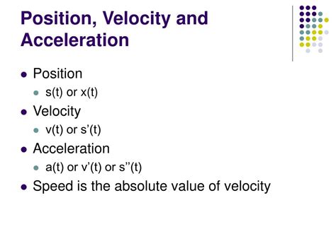 PPT - Position, Velocity and Acceleration PowerPoint Presentation, free ...