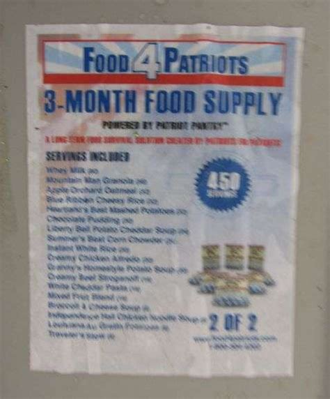 A-525 1-3 Month Supply Patriot Foods - Pickett Auction Service