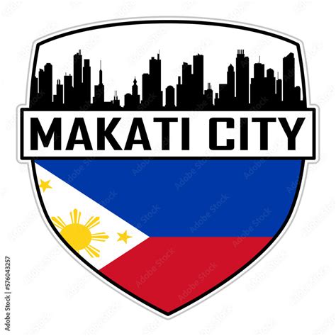 Makati City Philippines Flag Skyline Silhouette Makati City Philippines Lover Travel Souvenir ...