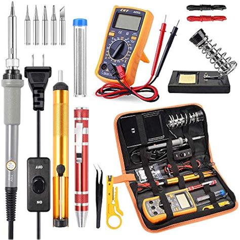 Soldering Iron Kit Electronics, 60W Adjustable Temperature Welding Tool, Digital 784237764170 | eBay