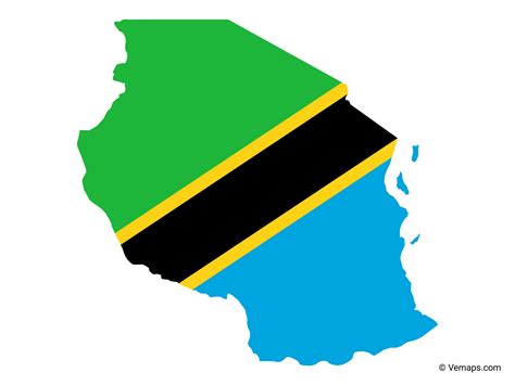 Flag Map of Tanzania | Free Vector Maps