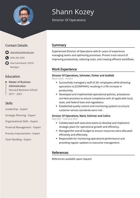 Director Of Operations Resume Example (Free Guide)