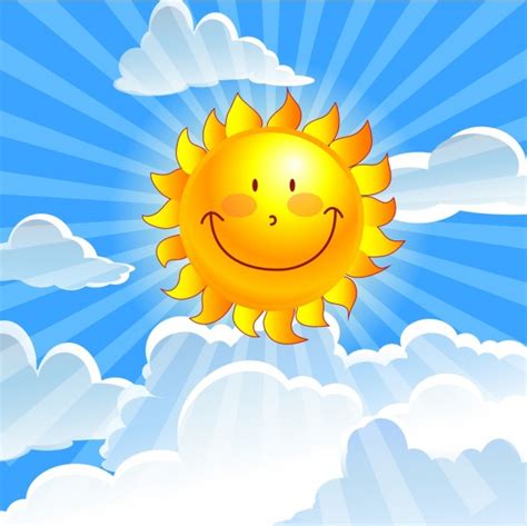 Sunshine background colored cartoon design stylized sun icon Vectors images graphic art designs ...