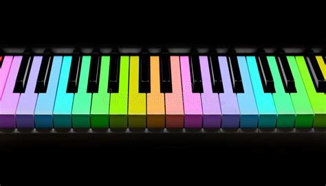 Rainbow Piano Keyboard, Isolated On Black Stock Photo - Image: 45836368