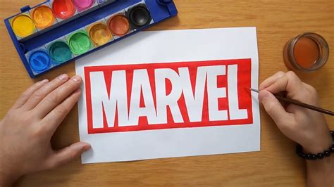 How to draw a MARVEL logo - YouTube