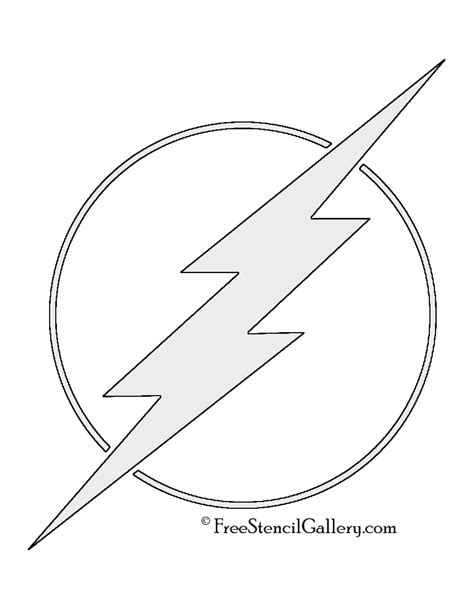 The Flash Symbol Stencil | Free Stencil Gallery