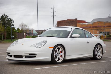 White 996 GT3 with TE37 wheels - BenLevy.com