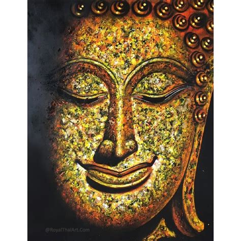 Beautiful Buddha Acrylic Painting on Canvas For Sale