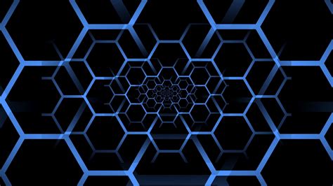 Blue Hexagonal Optical Illusion. Motion Background - Storyblocks