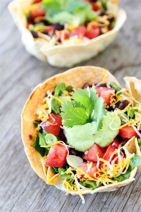 Homemade Tortilla Bowls | Taco Salad in Tortilla Bowls | Two Peas ...