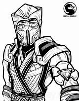 Scorpion Mortal Kombat Coloring Page sketch template