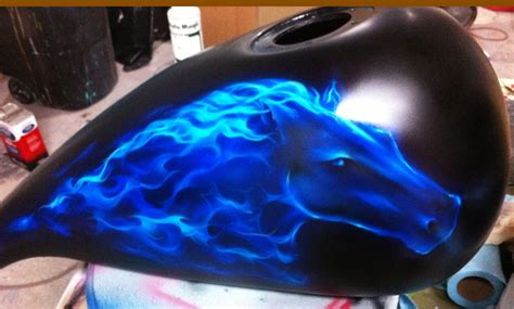 Blue True Fire Flames — Dallas AirbrushDallas Airbrush