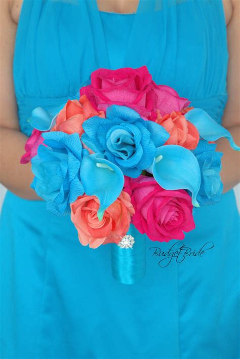 Strathcona Collection #201711 - $45 - $235 | Turquoise coral weddings, Blue wedding flowers, Red ...