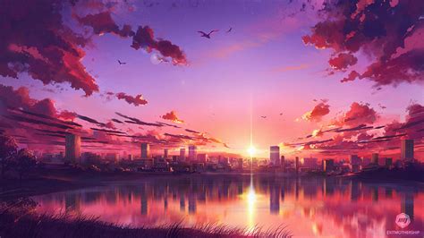 1920x1080 Anime Sunset Scene Laptop Full HD 1080P ,HD 4k Wallpapers ...