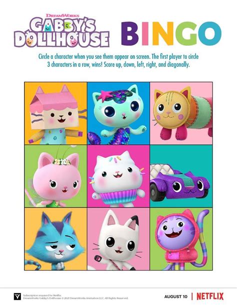 Bingo | GABBY'S DOLLHOUSE | Cat birthday party, Doll house, Party kit