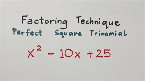 How to Factor a Perfect Square Trinomial? Factoring Polynomials - Grade ...