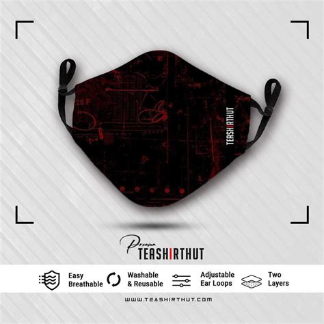 Mens Design Edition Fashion Face Mask - Red Dark - Teashirthut