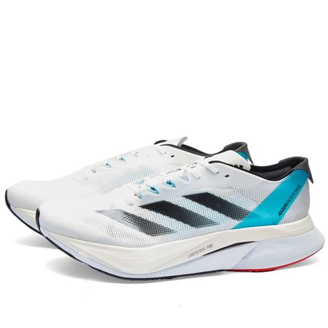 Adidas Adizero Boston 12 White, Core Black & Light Aqua | END.