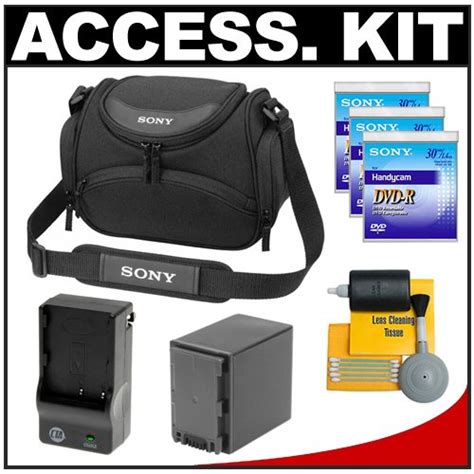 Sony LCS-CSH HandyCam Camcorder Case + 3 DVDs + Accessory Kit for HandyCam HDR-UX20, HDR-UX10 ...