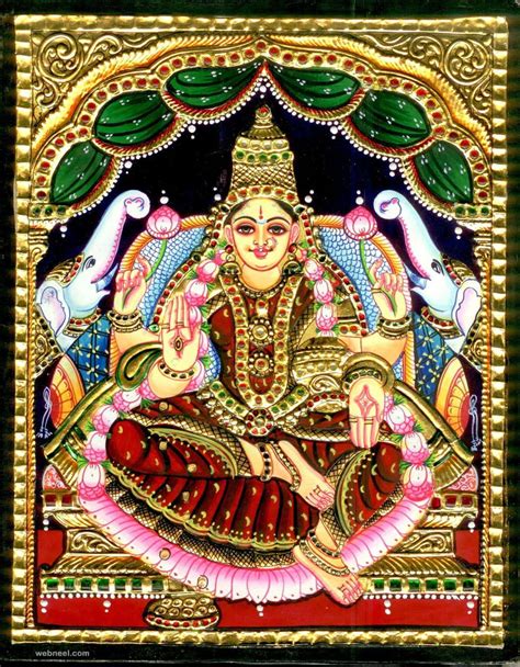 lakshmi tanjore painting 5 - preview | Tanjore painting, Indian paintings, Thanjavur