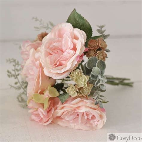 Vente en ligne Bouquet de fleurs roses artificielles haut de gamme | Décoration romantique ...