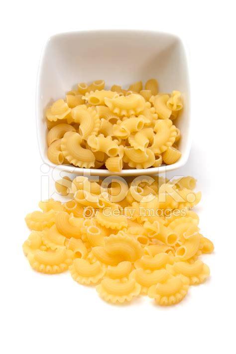 Italian Pasta In A Porcelain Bowl On White Background Stock Photo ...