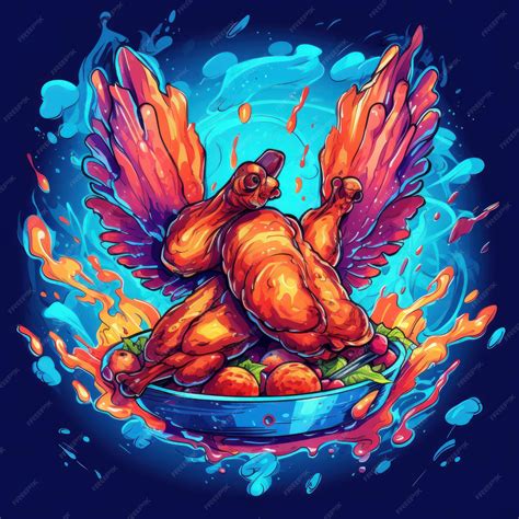 Premium AI Image | BBQ chicken wings in an art style