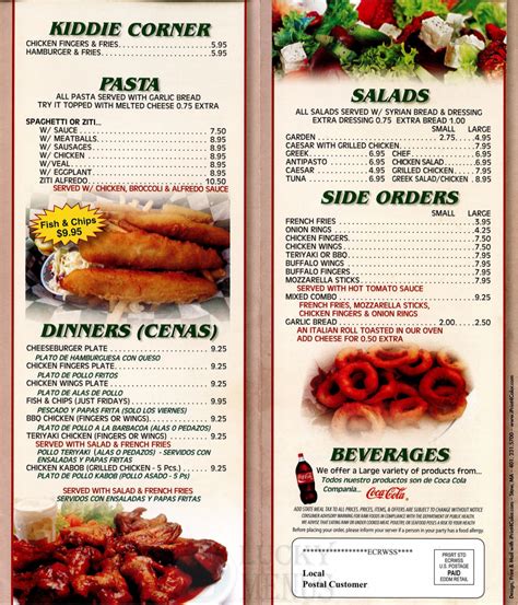 Bill's Pizza - 601 Smithfield Ave Pawtucket RI 02860 - Lucky Menus