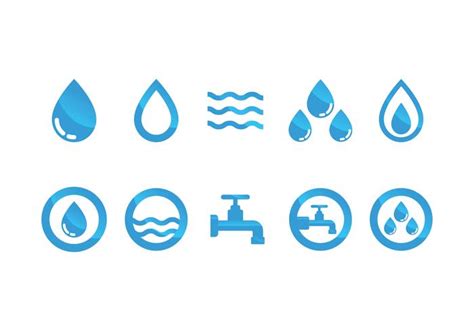 Flat Water Icon Vector Set 112522 Vector Art at Vecteezy