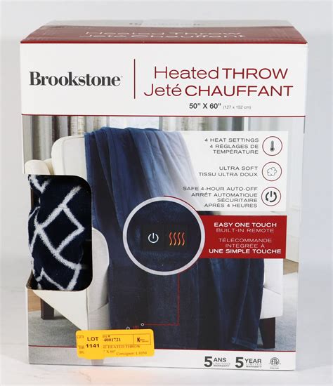 BROOKSTONE HEATED THROW BLANKET 50'' X 60''