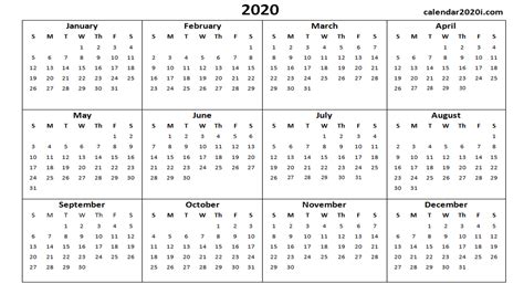 2020 Calendar Printable Template Holidays, Word, Excel, PDF, Wallpaper | Calendar 2020