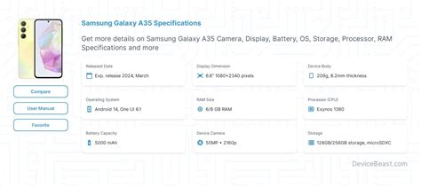 Samsung Galaxy A35 Specifications | DeviceBeast.com