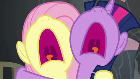 Image - Twilight and Fluttershy screaming with fear S7E20.png | My Little Pony Friendship is ...