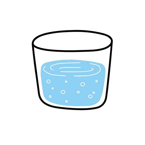 vaso de agua. taza de líquido azul. bebida refrescante. dibujos ...