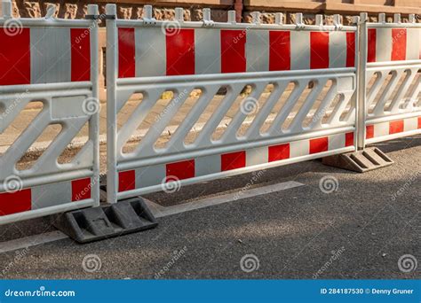 Roadblock in Front of a Construction Site Stock Photo - Image of danger ...