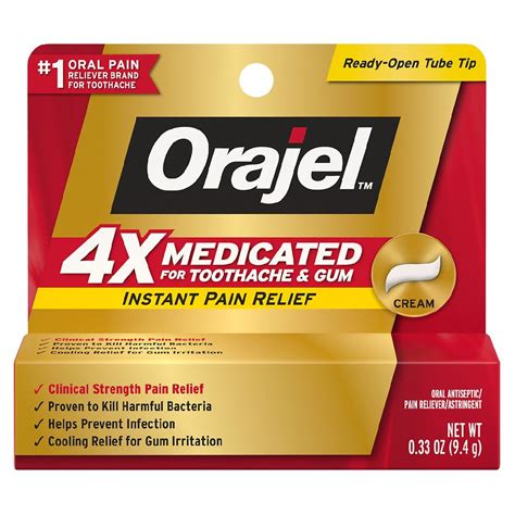 Orajel Severe Toothache Oral Pain Reliever Cream | Walgreens