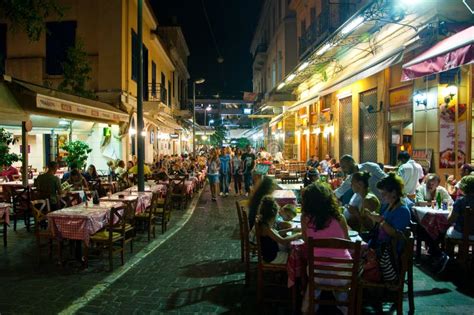 Nightlife in Plaka on August 1, 2013 in Athens, Greece. Editorial Stock Photo - Image of sale ...