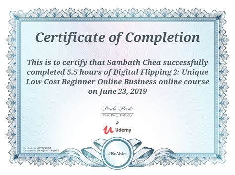 Udemy Course Completion Certificate | Udemy Udemy Courses, Online Courses, Art Courses ...