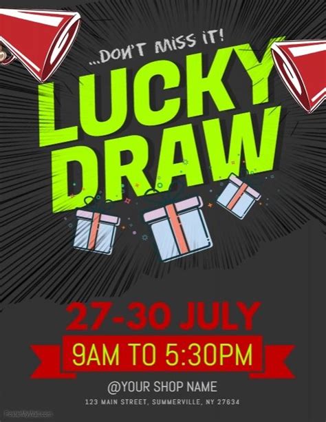 Lucky Draw Flyer | Simple poster design, Poster template design, Graphic design flyer