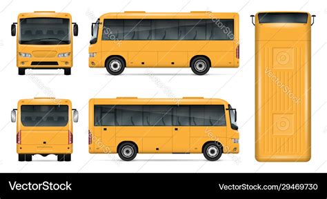 Yellow bus mockup Royalty Free Vector Image - VectorStock