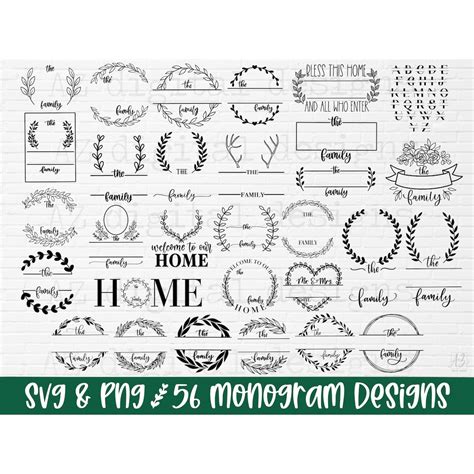 Family Name Monogram Svg Bundle Monogram Svg Split - Etsy Ireland