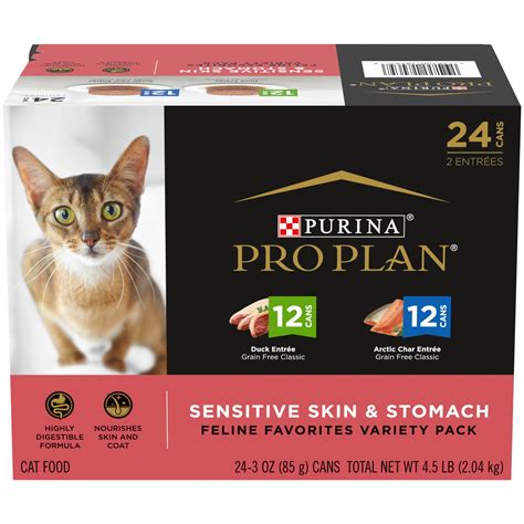 Purina Pro Plan Sensitive Skin and Stomach Wet Cat Food Variety Pack, 3 ...